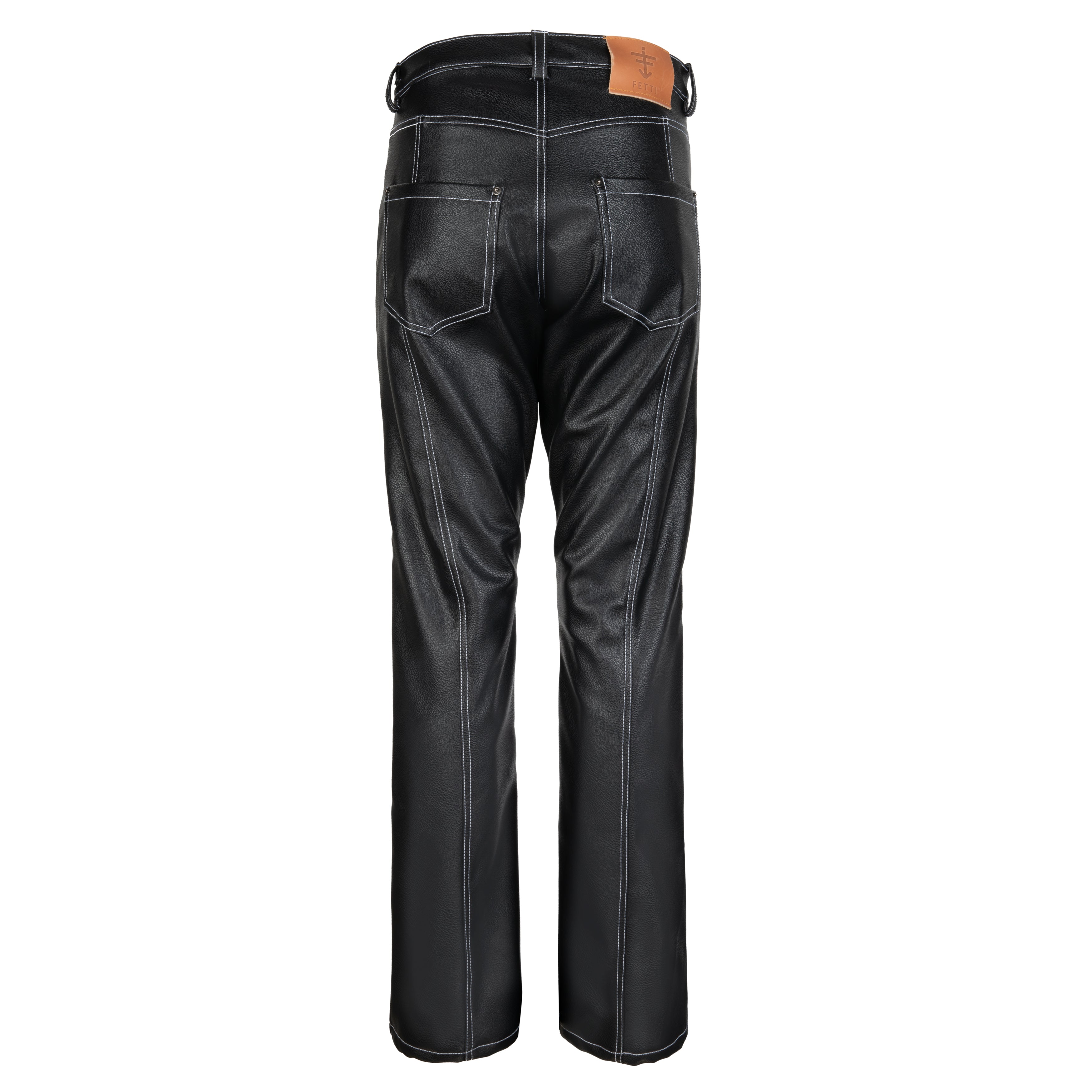 パンツ jentlouis Leather Pocket Baggy Multi-pocket Vegan Leather Pants - Black – FETTI New York