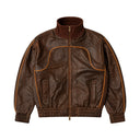 'Tabaco' Lambskin Track Jacket