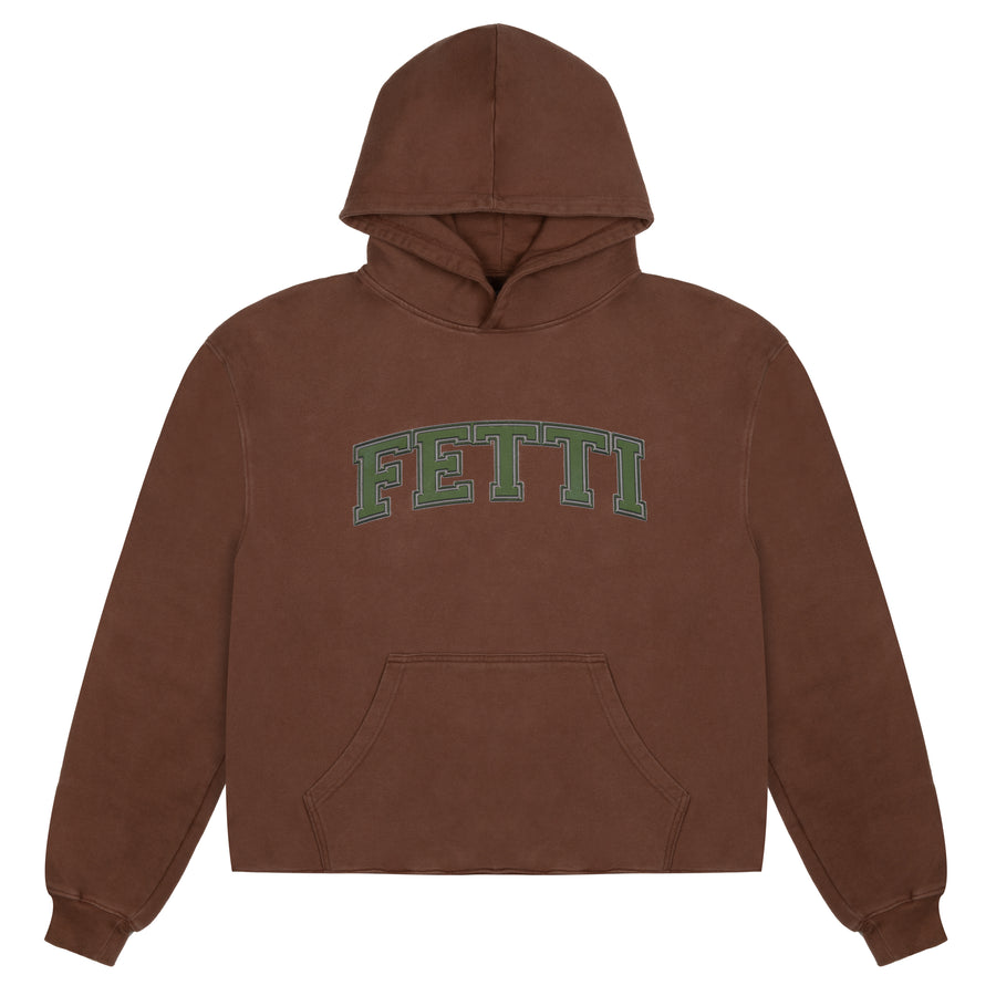 Cropped Logo Hoodie - Brown